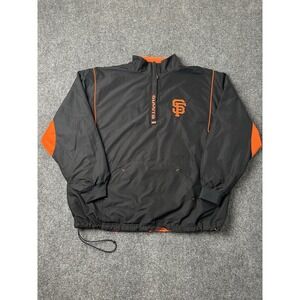 Mens Lee Sport San Francisco Giants Quarter Zip Pullover Black, Size 3XL